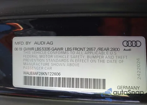 2019 Audi A6 45 Premium из США, поврежденный, VIN WAUE8AF28KN122606